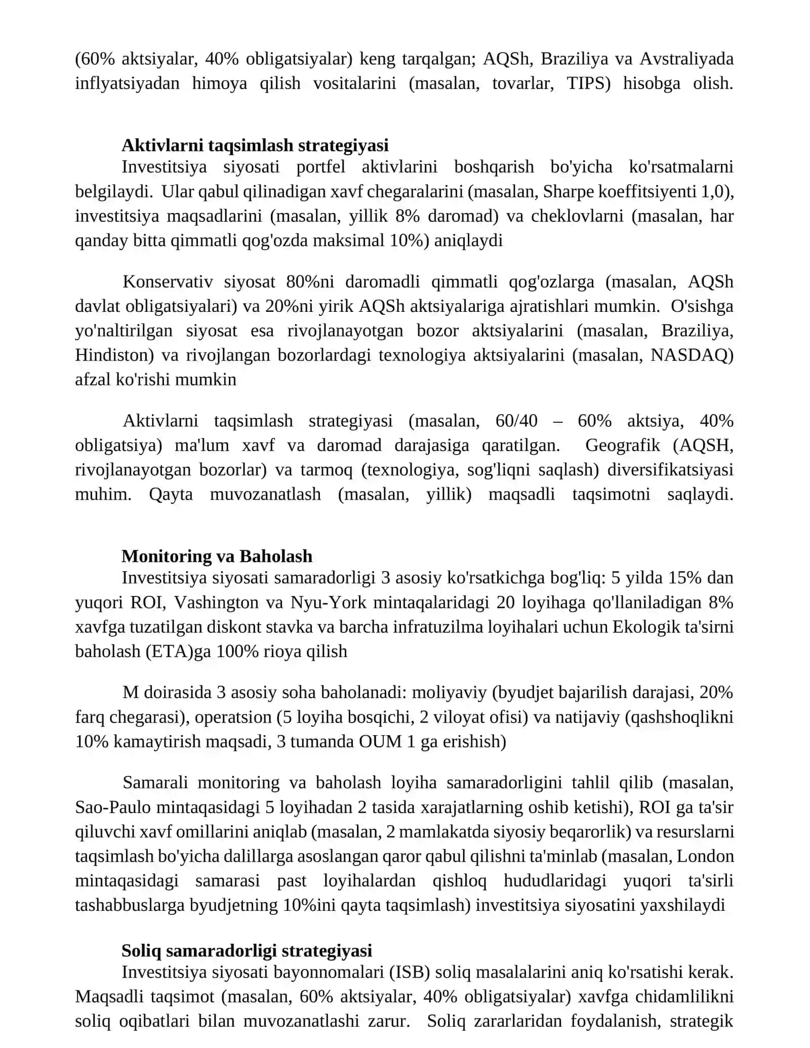 Investitsiya siyosati 4
