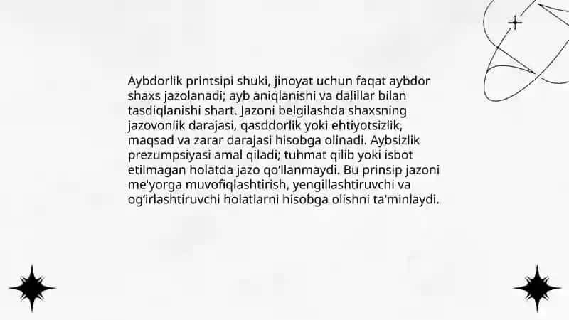 Jazo taynlashning prinsiplari 4
