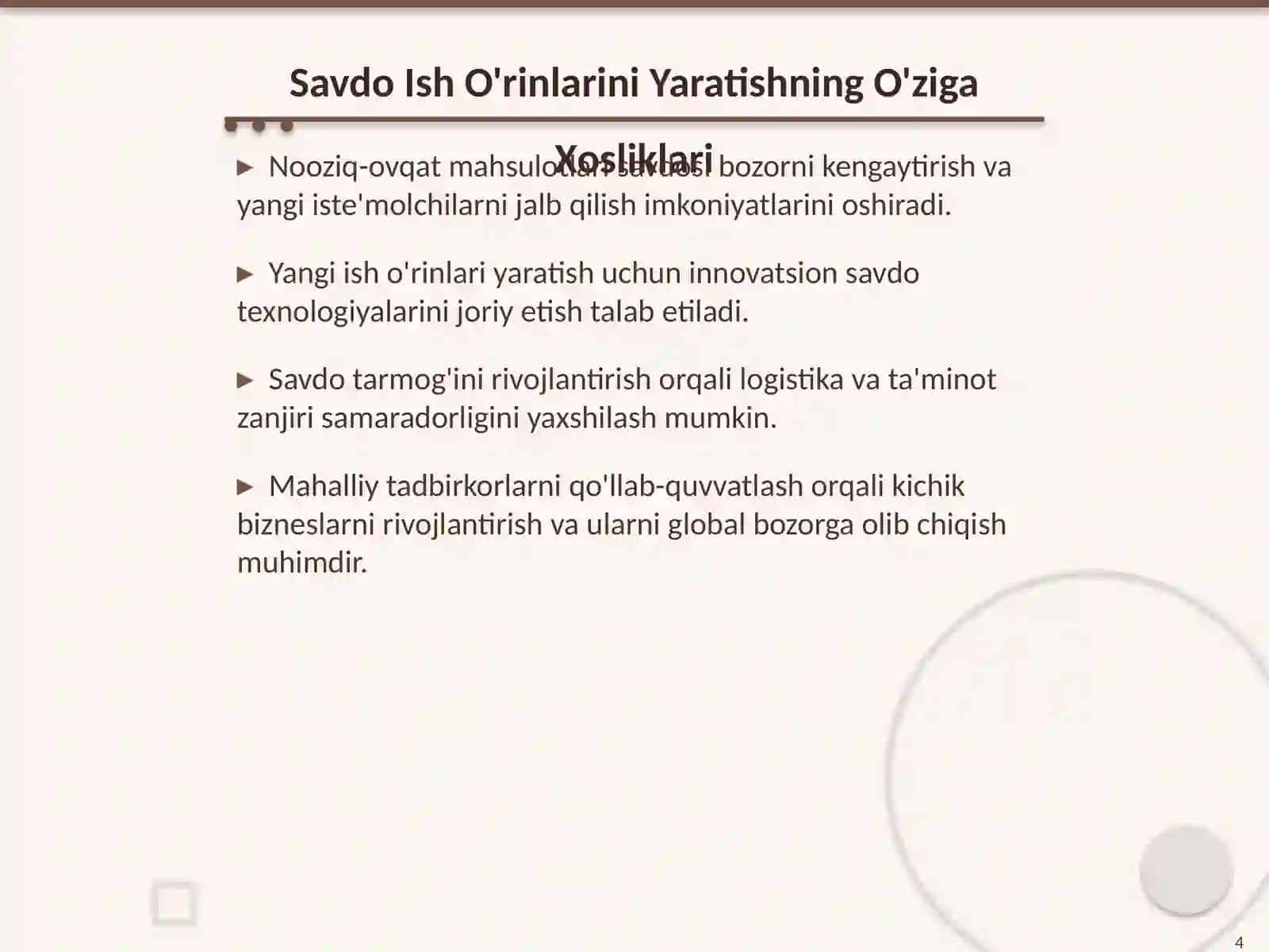 Nooziq-ovqat Mahsulotlarining Savdo Ish O'rinlarini Tashkil Etish 4