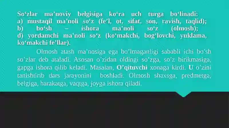Olmosh va Ravish So'z Turkumi 4