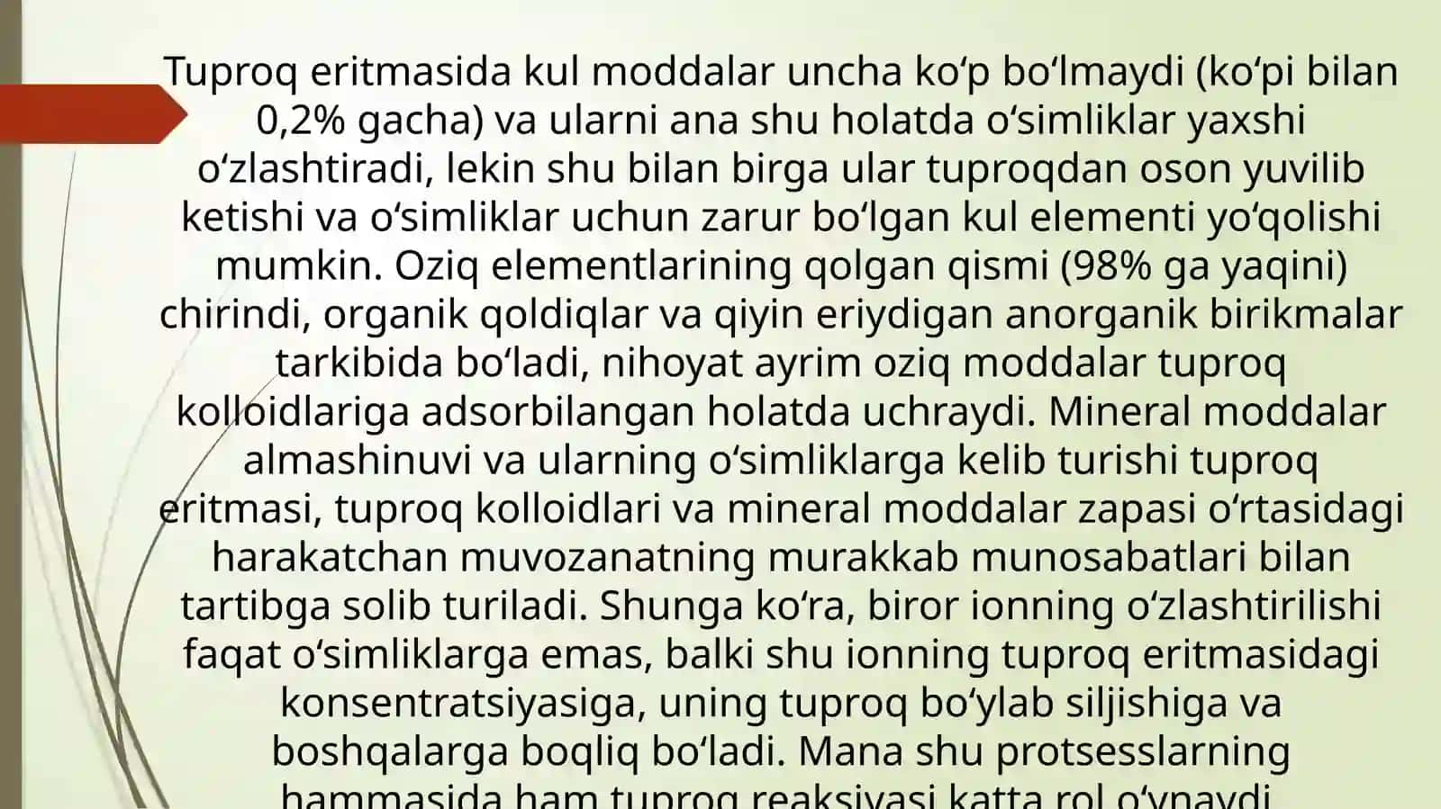 O'simliklar ozuqlanishi va o'g'it 4