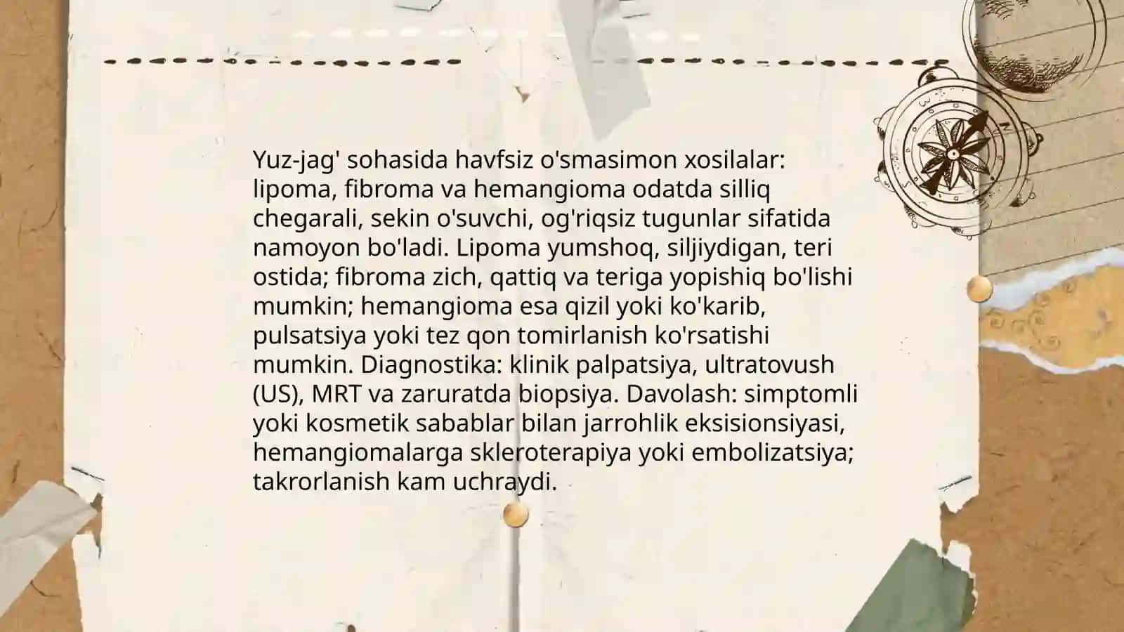 Yuz jag' soxasini o'smasimon xosilalari va o'smalari 4