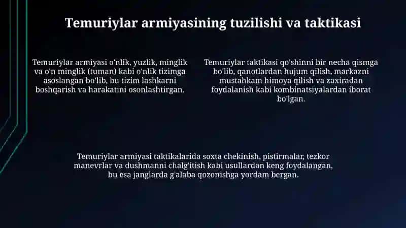Amir Temurning harbiy ta'limoti 4