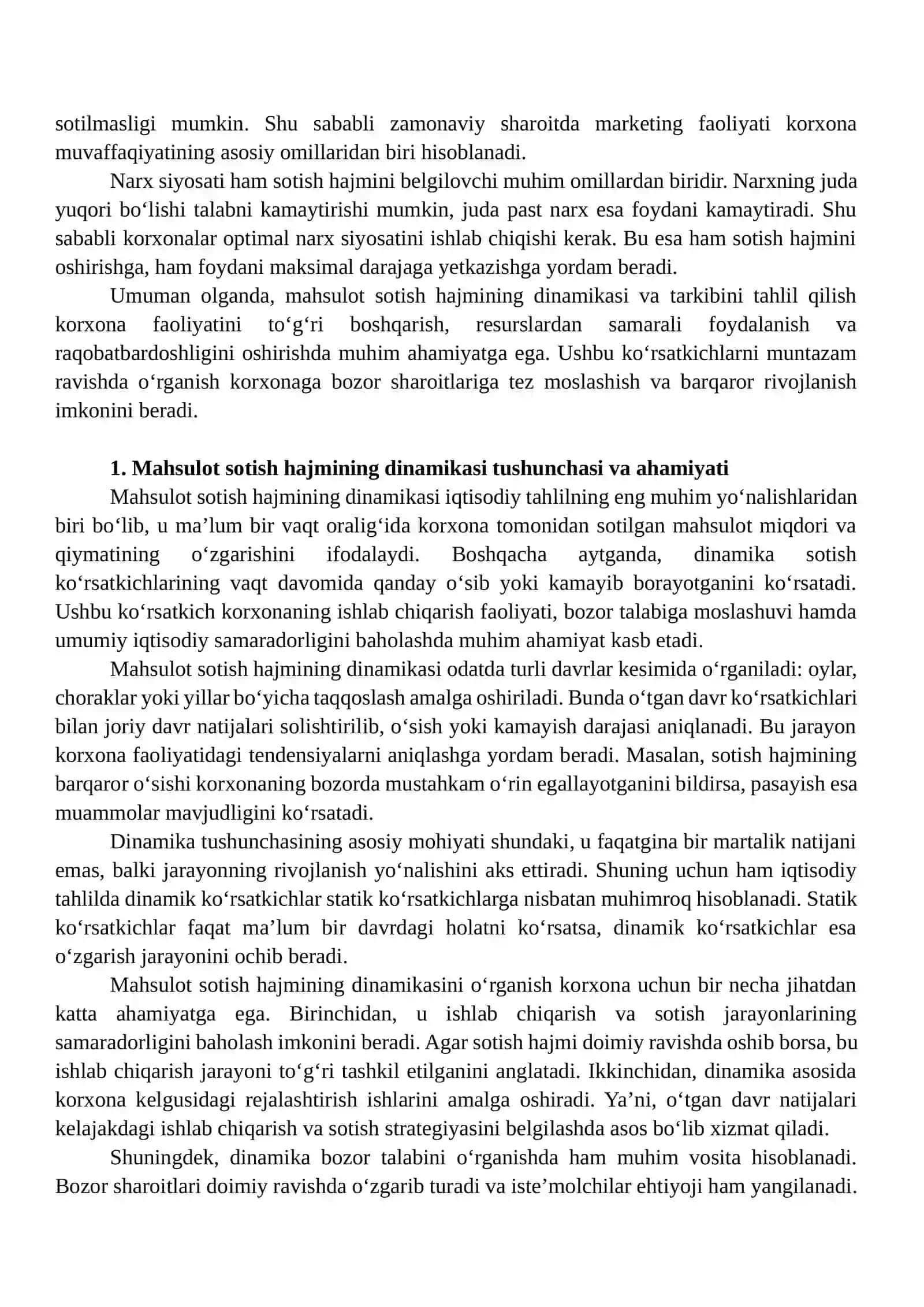 Mahsulot sotish hajmining dinamikasi va tarkibi 4