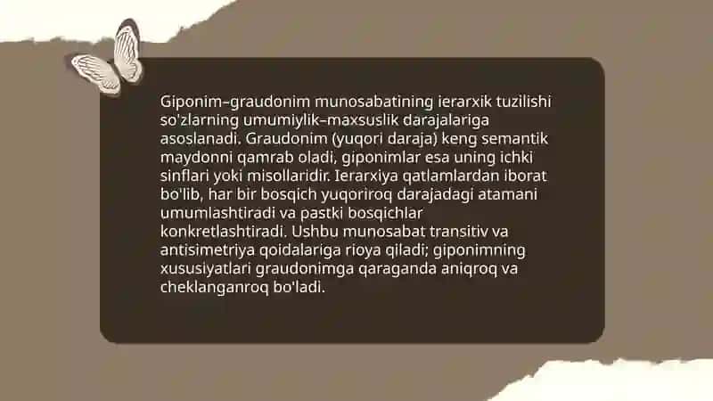 Giponimiya, graudonimiya va partonimiya. Ular o'rtasidagi farqlar 4
