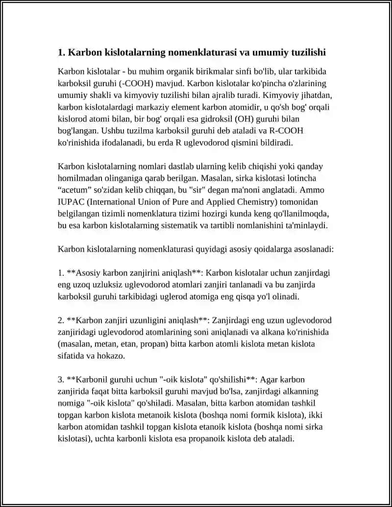 Karbon kislotalar. Gidroksi va oksokislotalarning xossalari 4