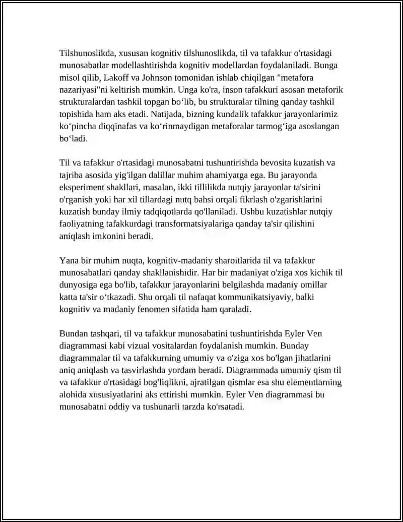 TIL VA TAFAKKUR MUNOSABATINI EYLER VEN DIAGRAMMASI ORQALI TUSHUNTIRISH 4