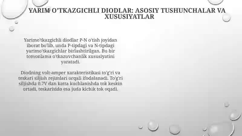 Yarim o'tkazgichli diodlar va tranzistorlar 4