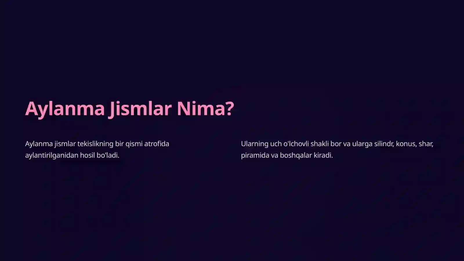 Ko'pyoqlilar va Aylanma Jismlar 4