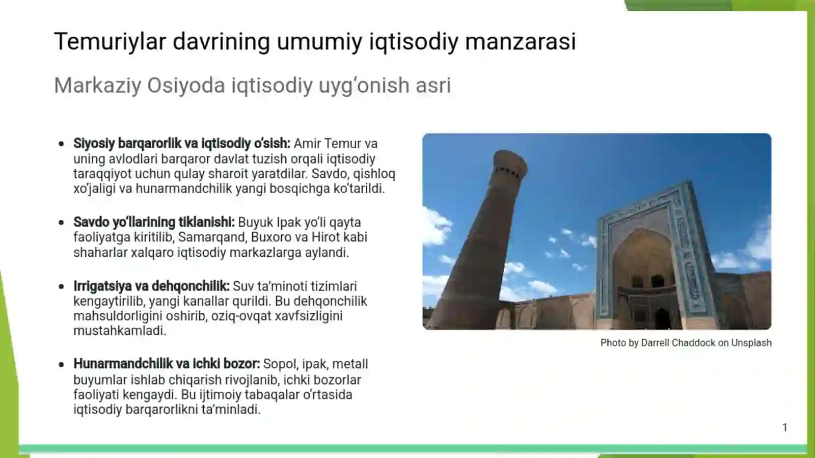 АMIR TEMUR DАVRIDАGI VА TEMURIYLАR DАVRIDАGI IQTISODIY GOYАLАR 4