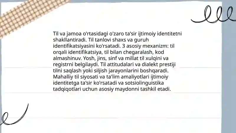 Sotsio lingvistikaning bugungi kundagi tilshunoslikdagi o'rni va ahamiyati 4