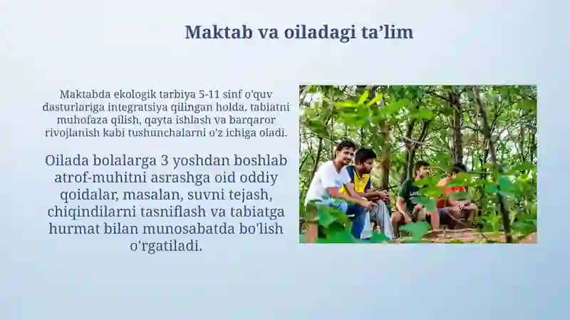 Yoshlarda ekologik ong va madaniyatni shakllantirish 4