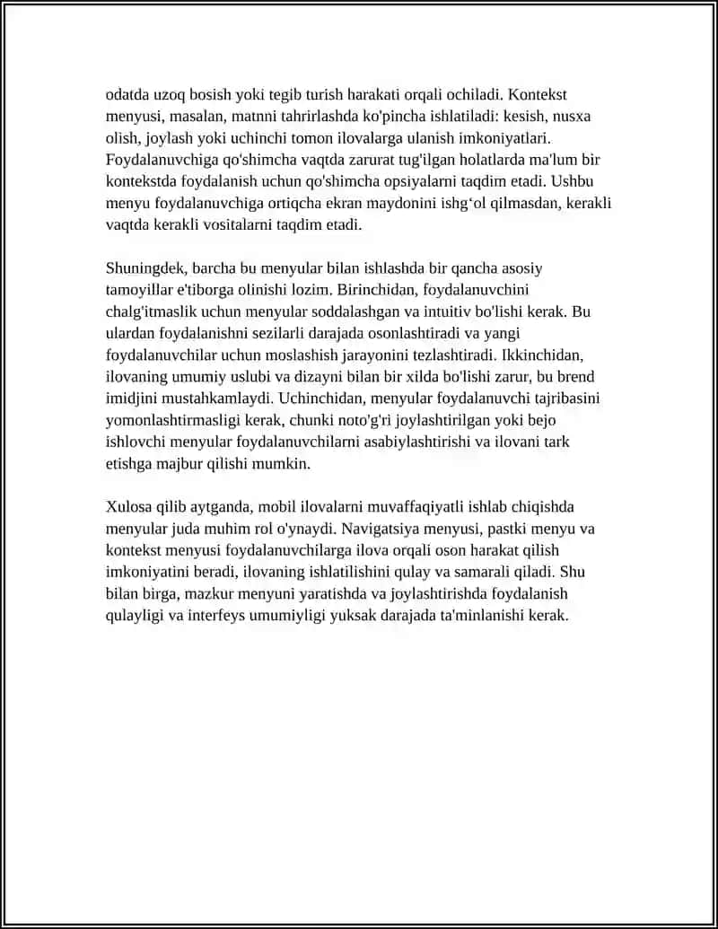 MOBIL ILOVALARDA MENYULAR BILAN ISHLASH 4