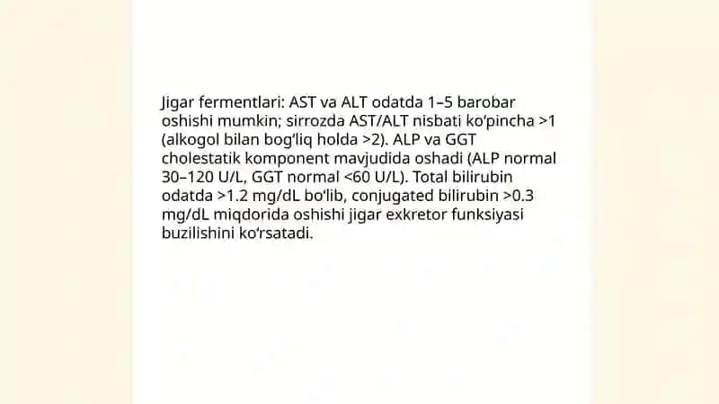 Jigar sirrozi Nur tashxisi usullari 4