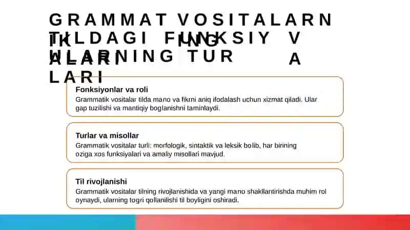 Gramatik mano. Tilning gramatik vositalari 4