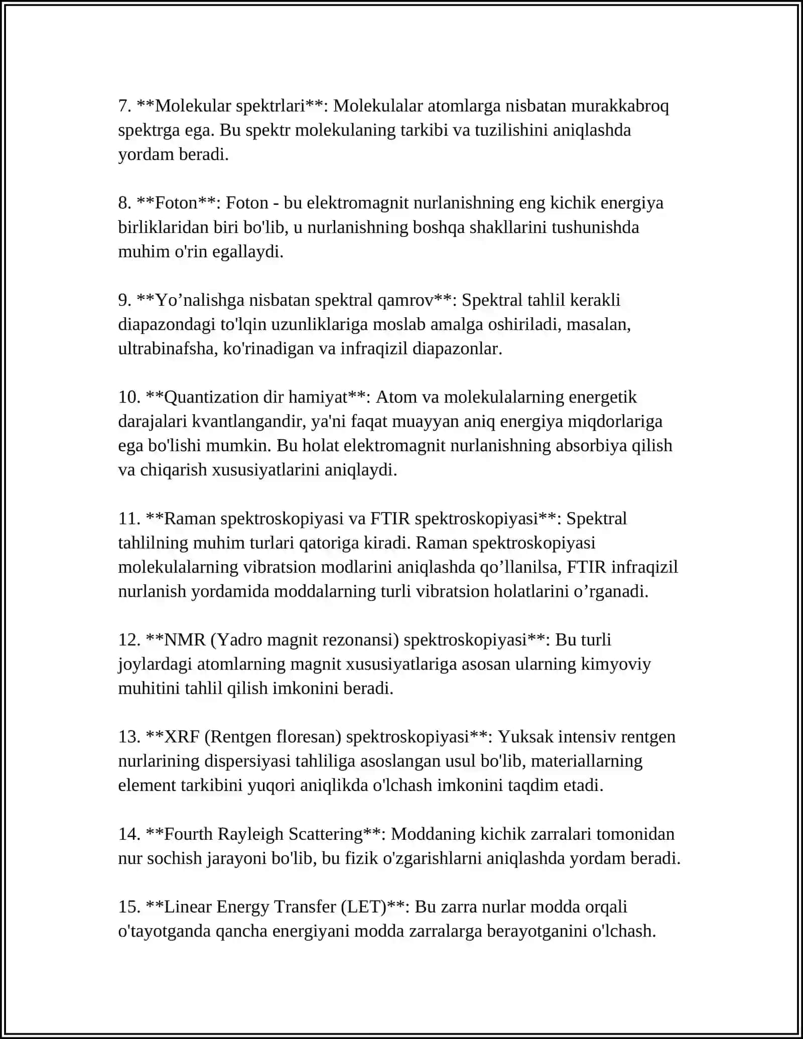 XAARA BAZISLARIDA SPEKTRAL ANALIZ ASOSLARI 4
