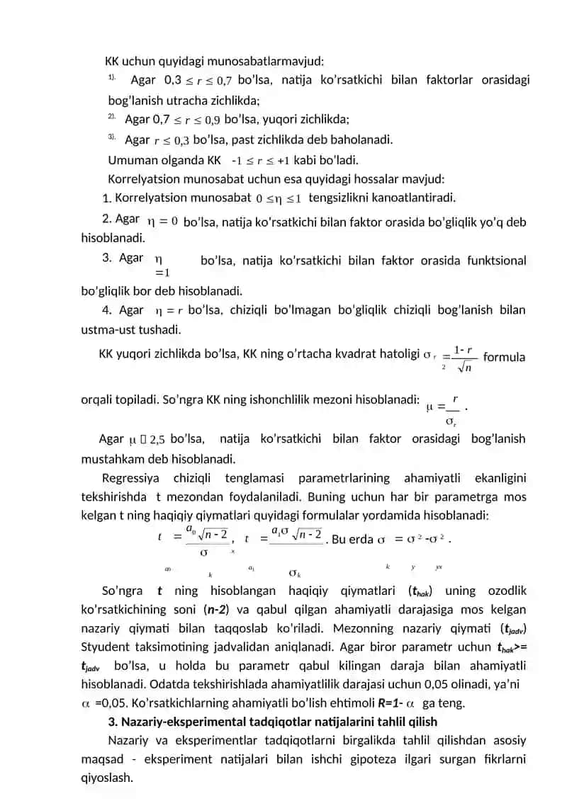 MА’RUZА: EKSPЕRIMЕNT NАTIJАLАRINI ISHLАB CHIQISH USULI VА TАHLILI 4