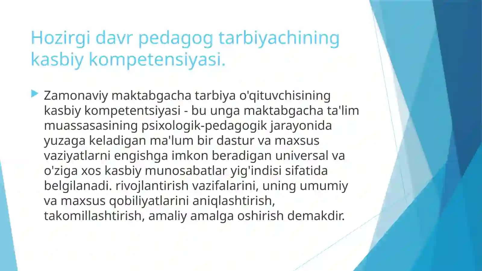 Hozirgi davr pedagog-tarbiyachining kasbiy kompetensiya 4