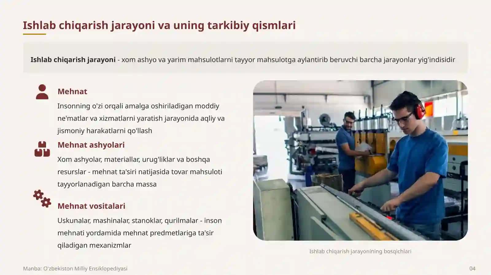 Ishlab chiqarish jarayonining mazmuni va uning iqtisodiy asoslari 4
