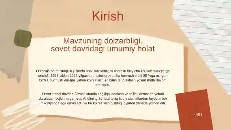 O'zbekistonda davrlar osha ijtimoiy soha bo'yicha qilinayotgan ishlar 4