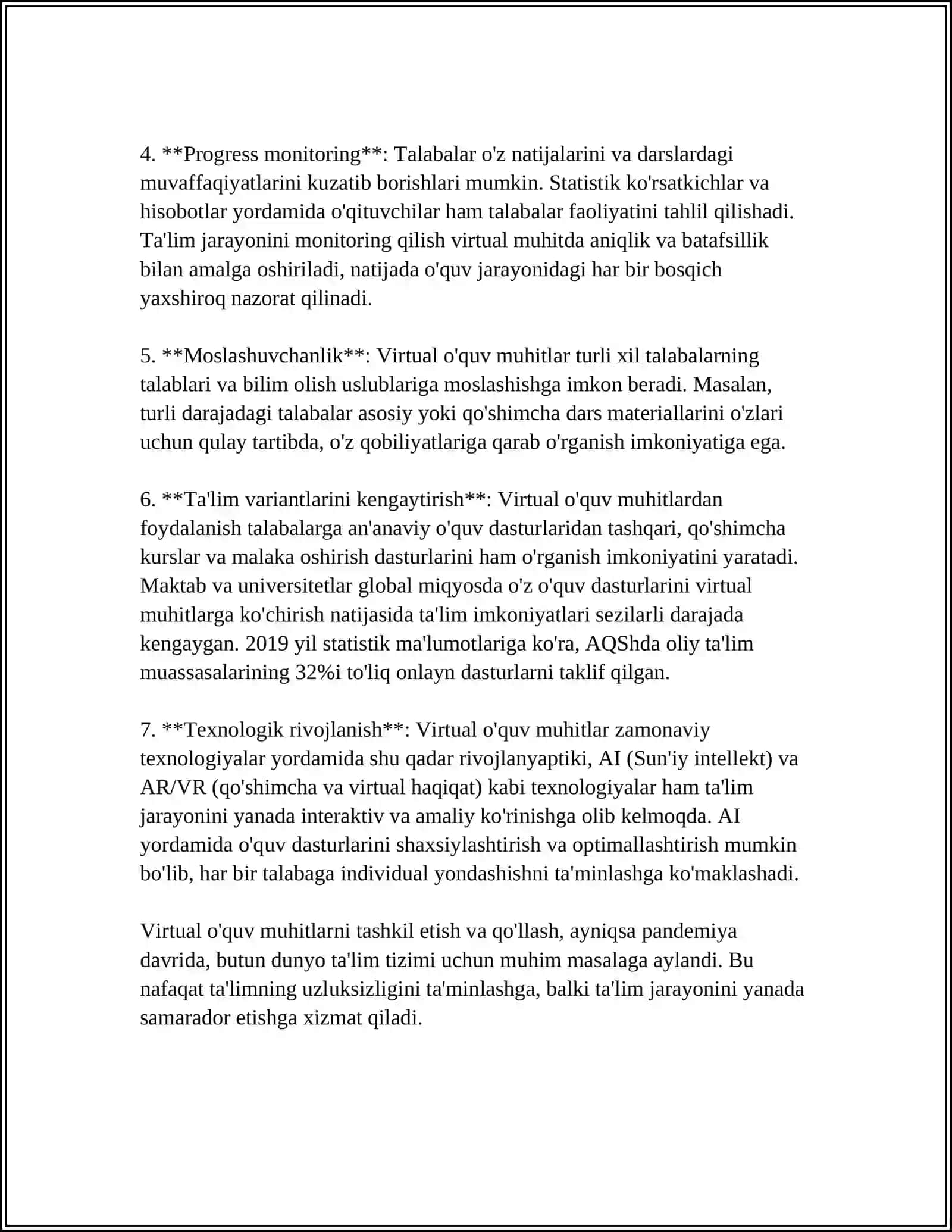 INFORMATIKA VA AT FANINI O'QITISHDA VIRTUAL O'QUV MUHITLARIDAN FOYDALANISH 4