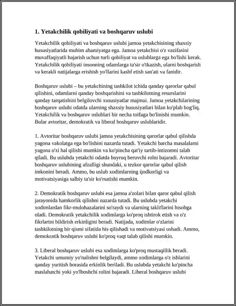 JAMOA YETAKCHISINING SHAXSIY HUSUSIYATLARI 4