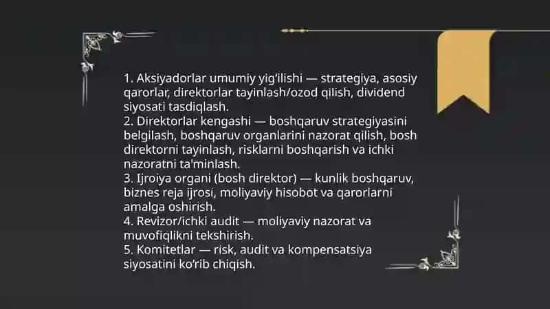 Korporativ boshqaruvdan 10 varoqli skayd kerak 4