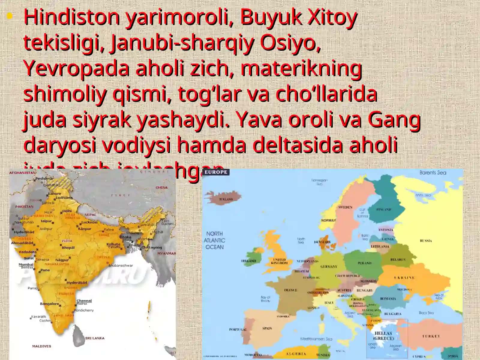 Yevrosiyo aholisi va siyosiy xaritasi 4