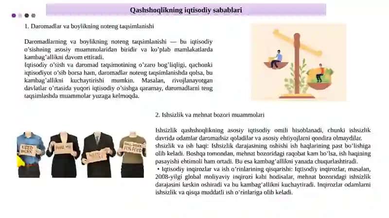 Qashshoqlikning kelib chiqish sabablari 4
