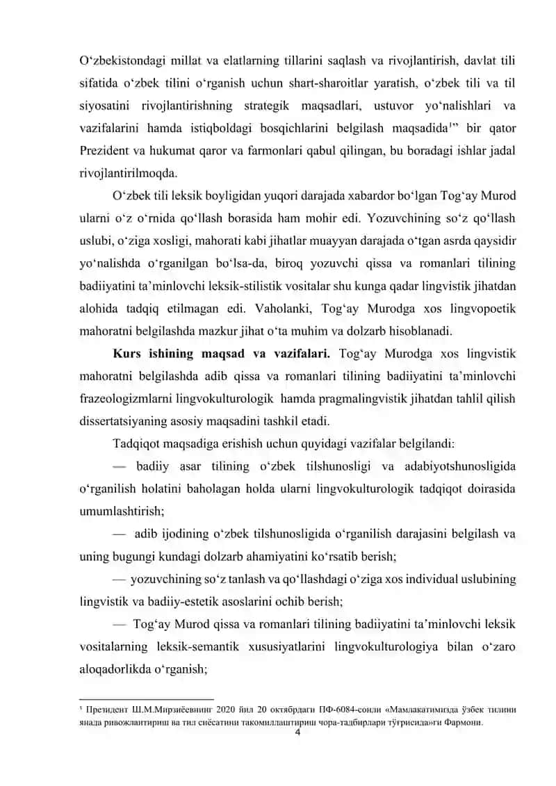 Tog‘ay Murod asarlaridagi frazeologizmlarning lingvokulturologik xususiyatlari 4