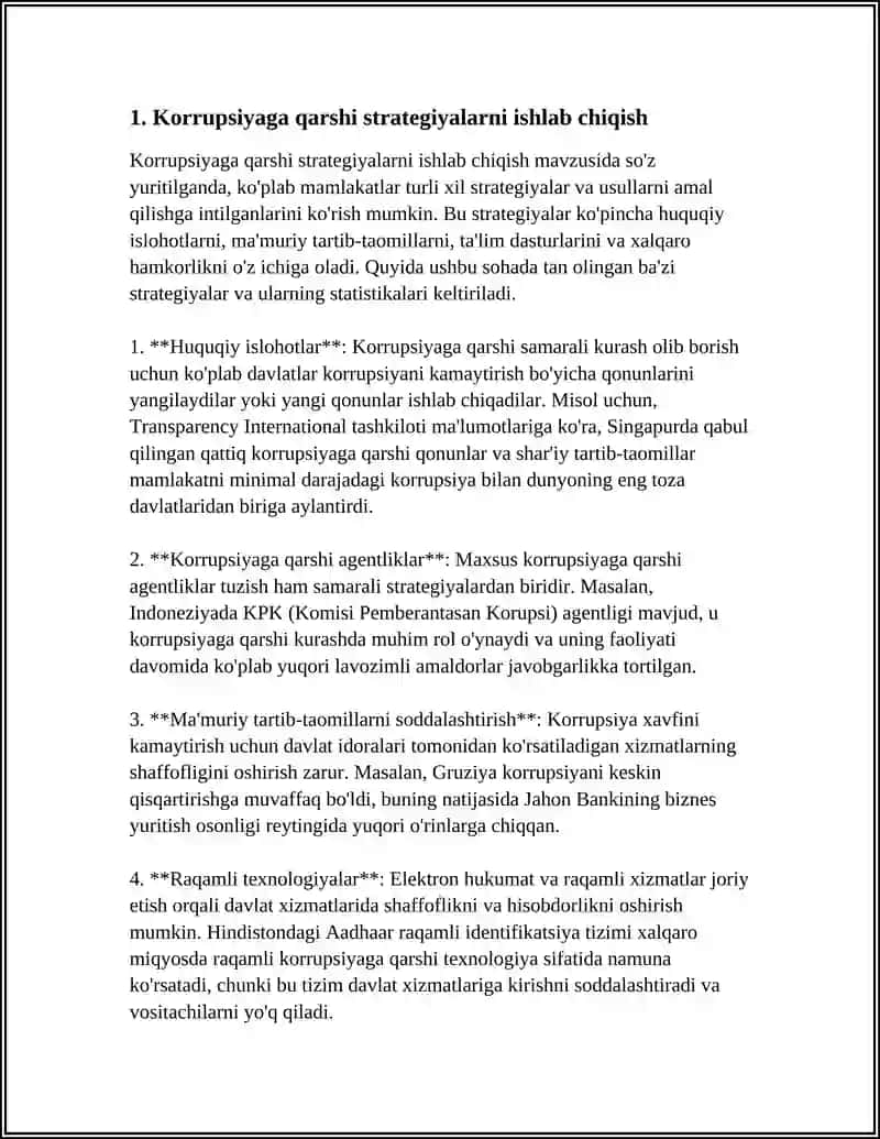 Korrupsiyaga qarshi strategiyalarni ishlab chiqish 4