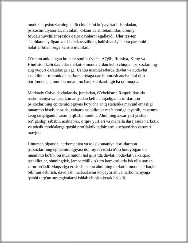 Narkomaniya va Toksikomaniya Dori Darmon Psixozlari 4