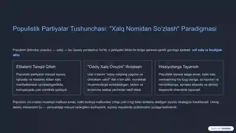 Kommunistik, Populistik va Fashistik Partiyalar: Siyosiy Mafkuralar Tahlili 4