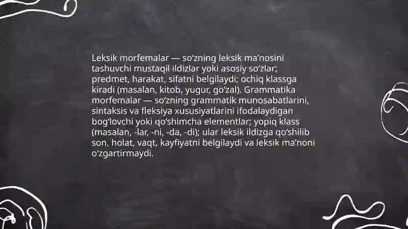Leksik ma'no va grammatik ma'noning o'zaro farqi 4