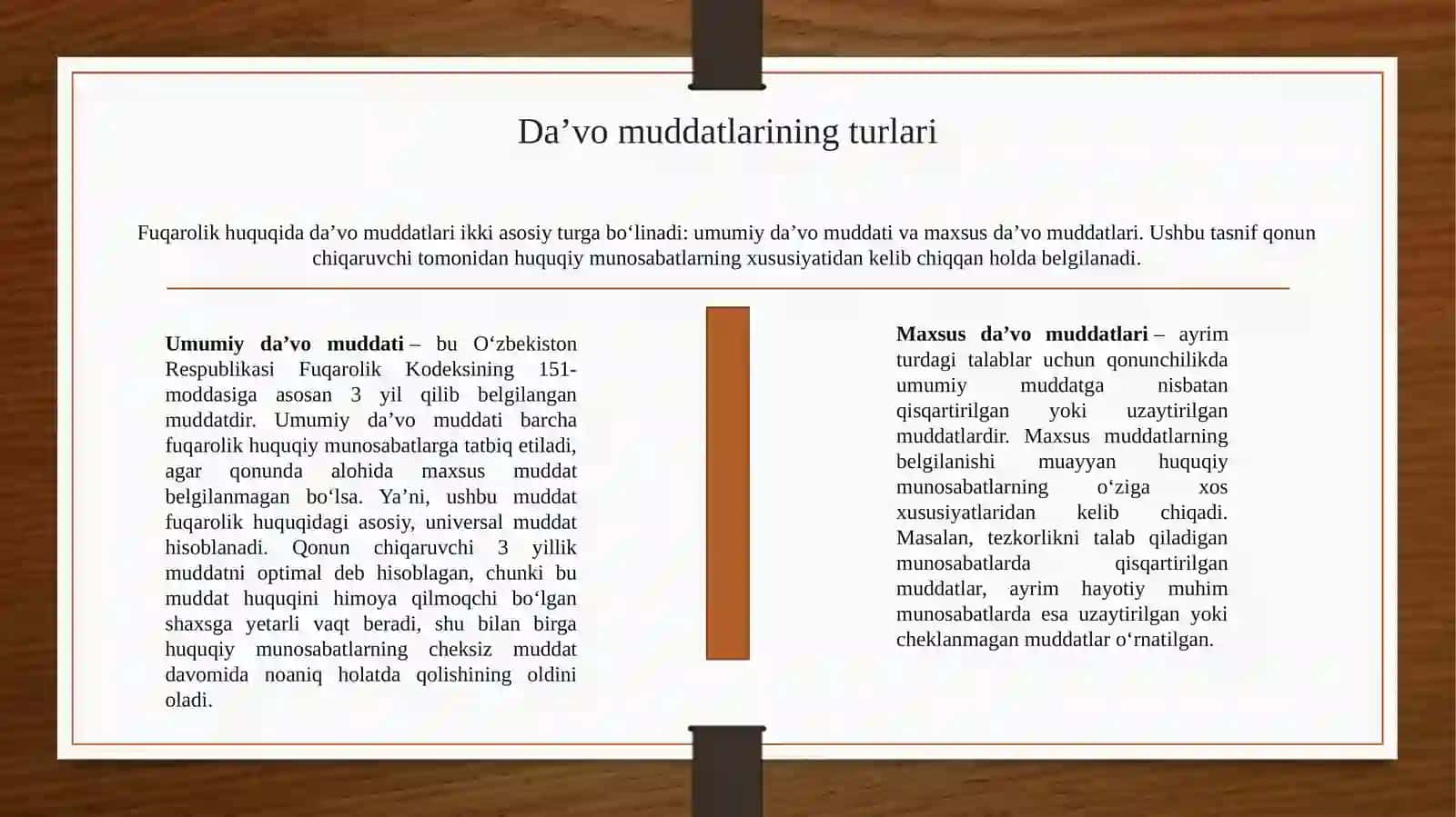 Fuqarolik huquqida da’vo muddati tushunchasi va turlari 4