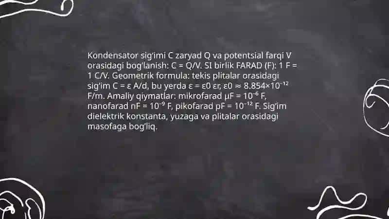 Kondensatorlar va ular ulash 4