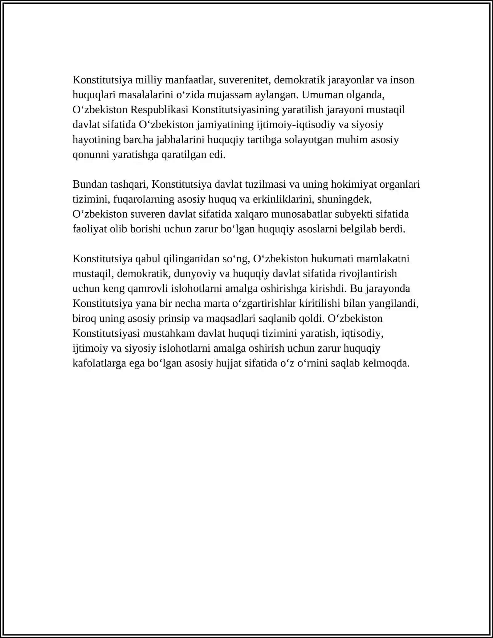 KONSTITUTSIYA XXI ASR ZAMONAVIY O'ZBEKISTONNING ASOSIY QONUNI 4