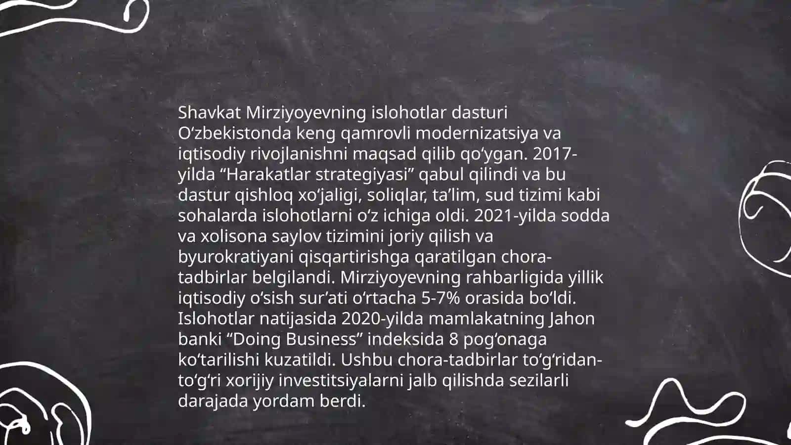 O'zbekiston - 2030 strategiyasi va Prezident Sh. Mirziyoyev asarlari asosida milliy va xorijiy tajribani qiyoslash 4