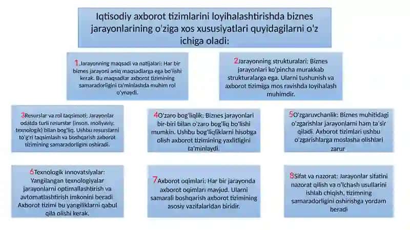 Iqtisodiy axborot tizimlarini loyihalashtirishdabiznеs jarayonlarining o’ziga xos xususiyatlari 4