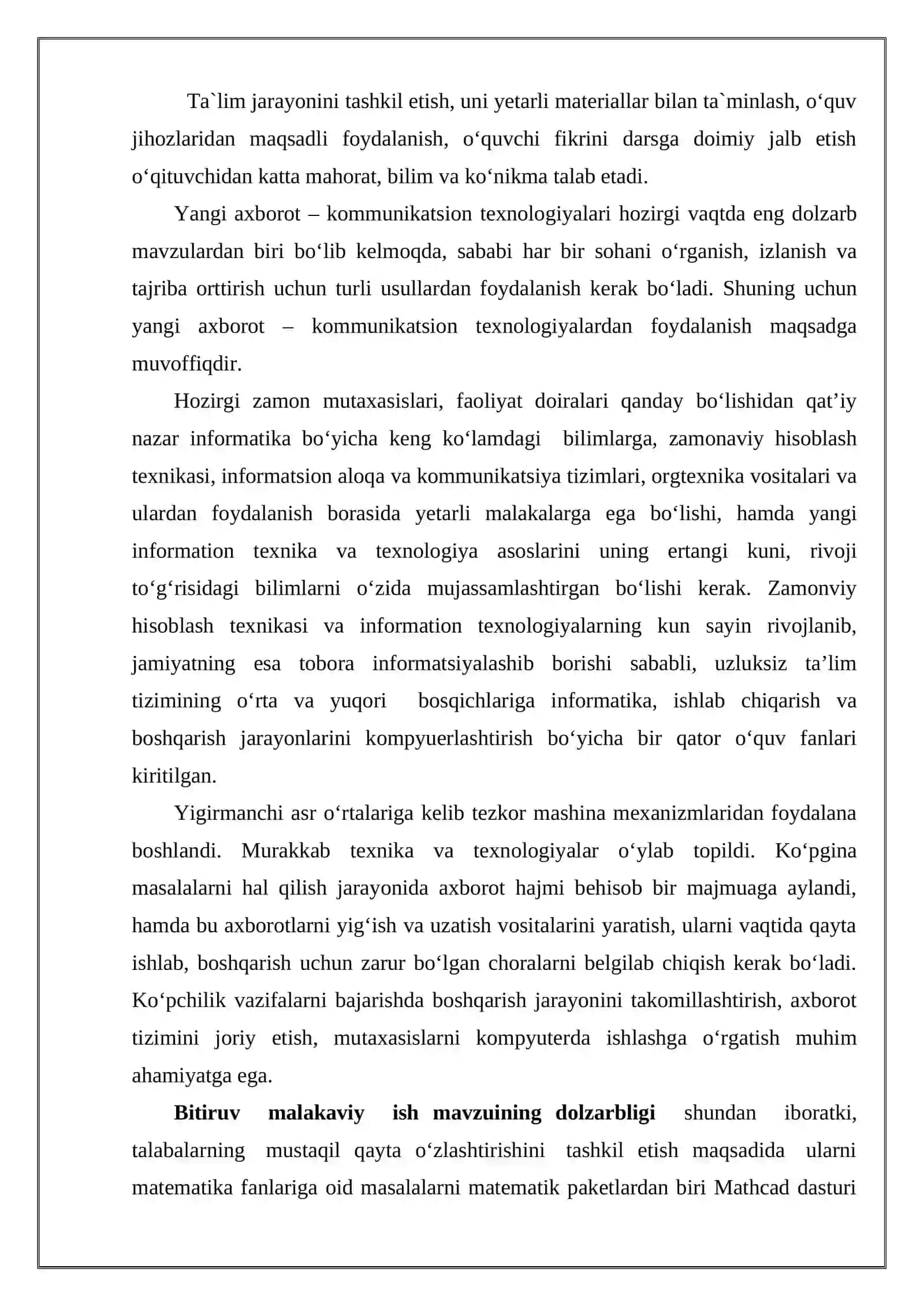 Akademik litseylarda MathCAD dasturi imkoniyatlaridan foydalanish 4