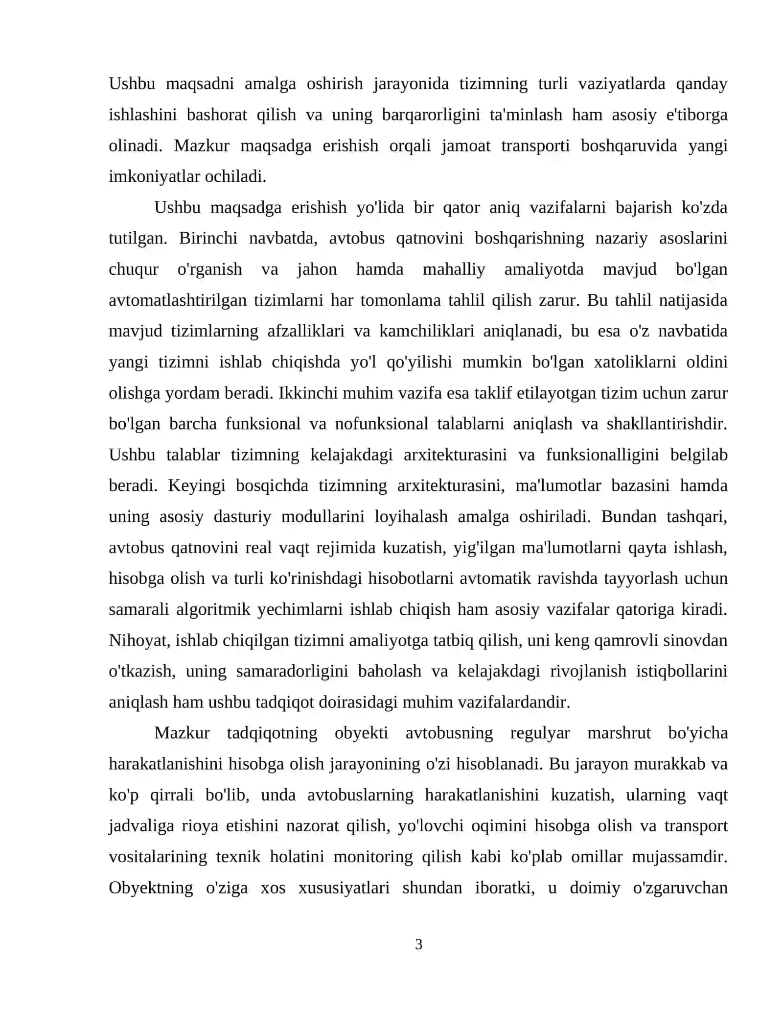 Avtobusni regulyar marshrut boʻyicha harakatlanishni hisobga olishni avtomatlashtirilgan tizimini ishlab chiqish 4