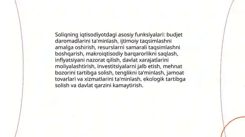 Soliq tushunchasi, uning zarurligi va iqtisodiyotda tutgan oʼrni 4