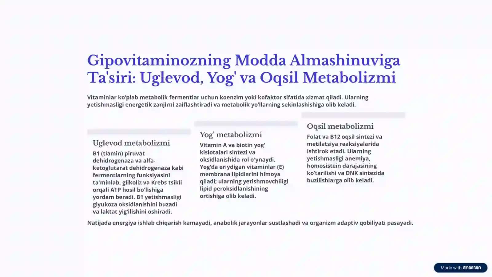 Gipovitaminoz va Gipervitaminoz: Modda Almashinuvining Buzilishi 4
