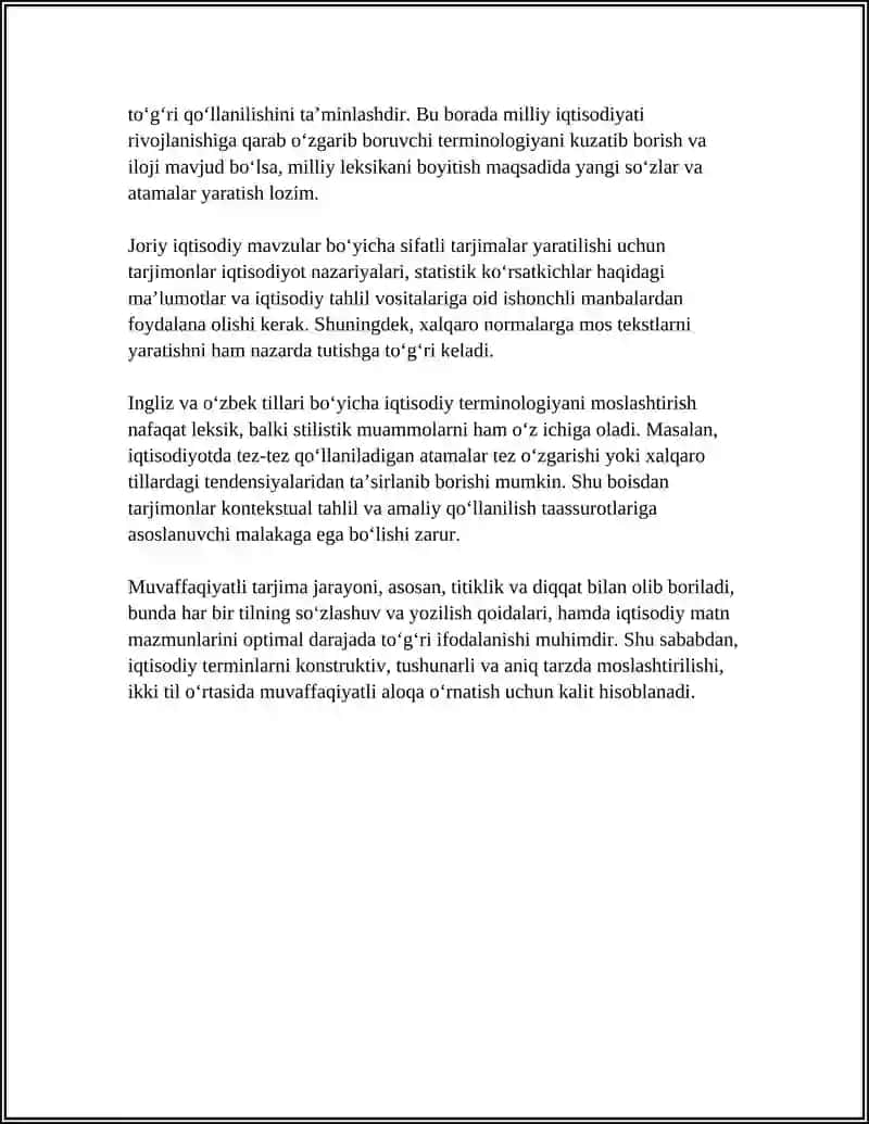 TRANSLATING ECONOMIC TEXTS FROM ENGLISH INTO UZBEK VICE VERSE 4