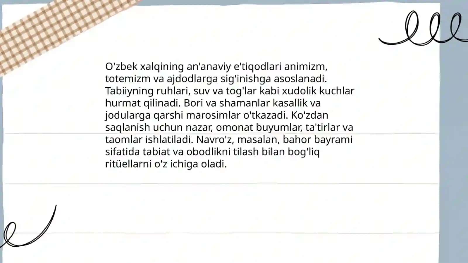 Milliy dinlar 4
