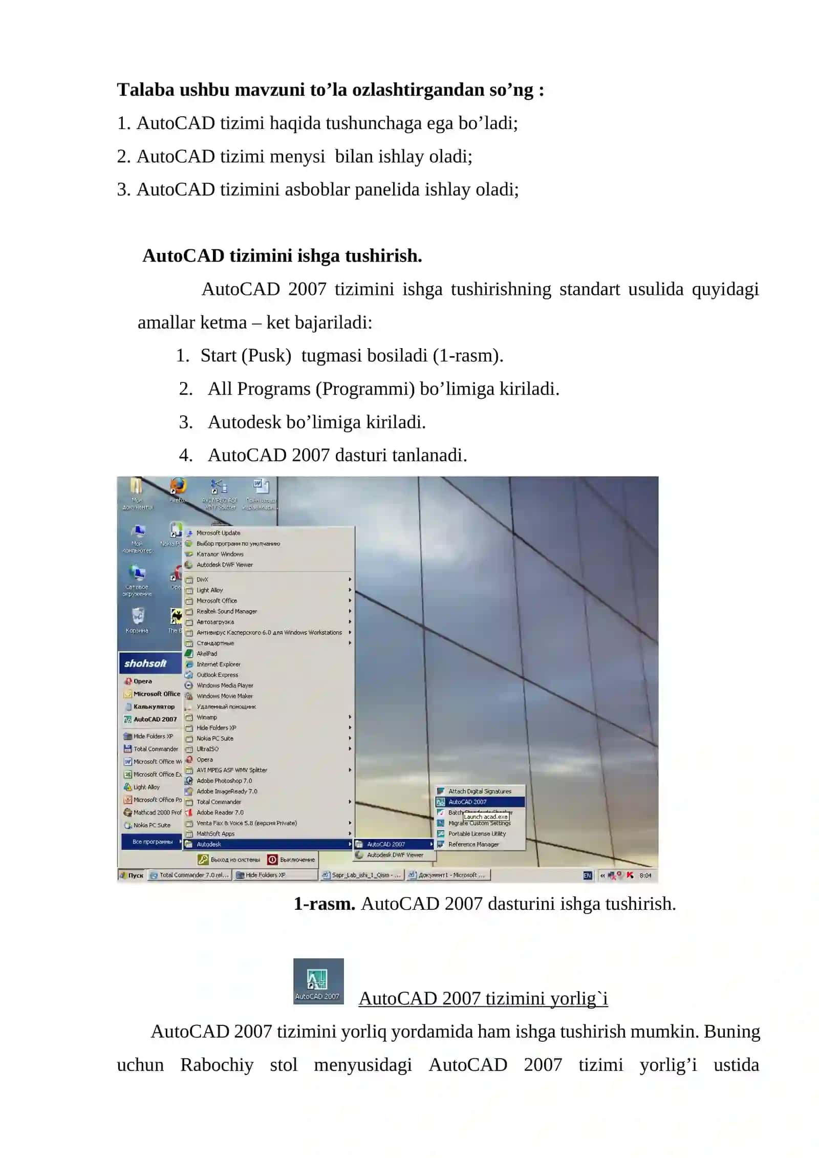 CAD tizimlari amaliy 4