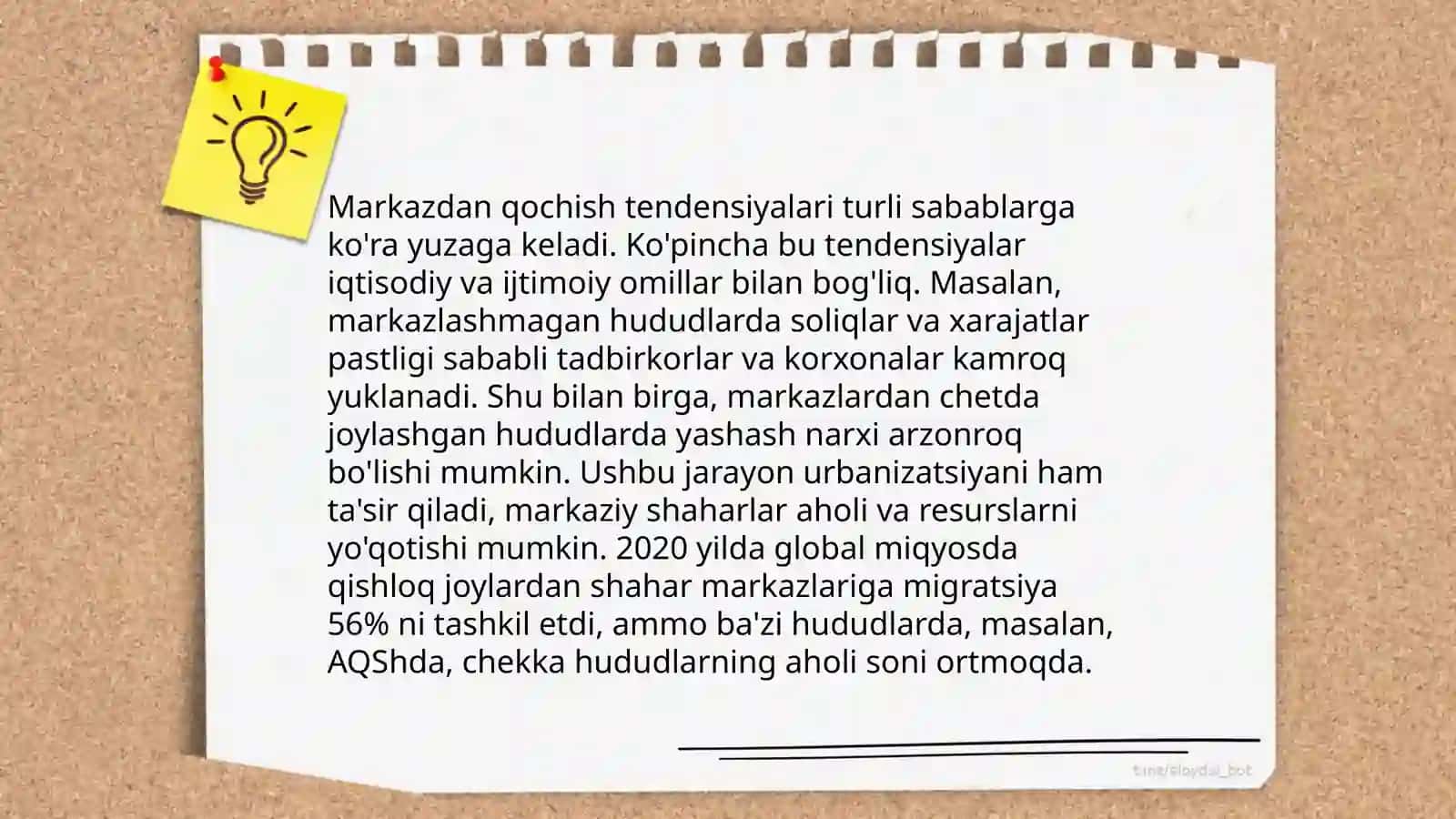 Markazga intilish va markazdan qochish tendensiyalarini aniqlash 4