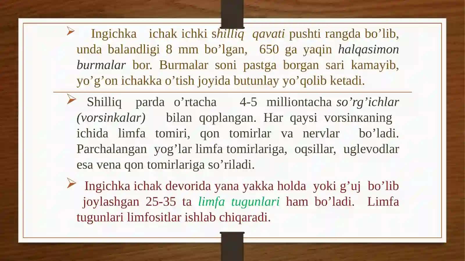 Ovqat hazm qilish tizimi.Ingichkaichakanatomiyasi 4