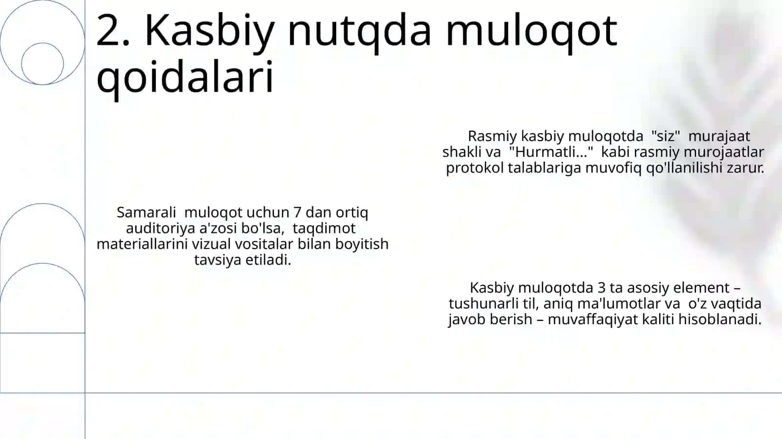 Kasbiy nutqda muloqot qoidalari va standartlari 4