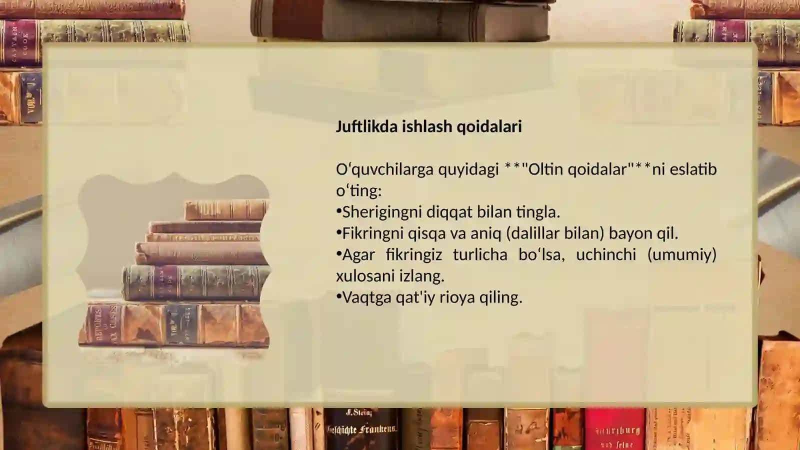 Juftlikda ishlash Metodi 4